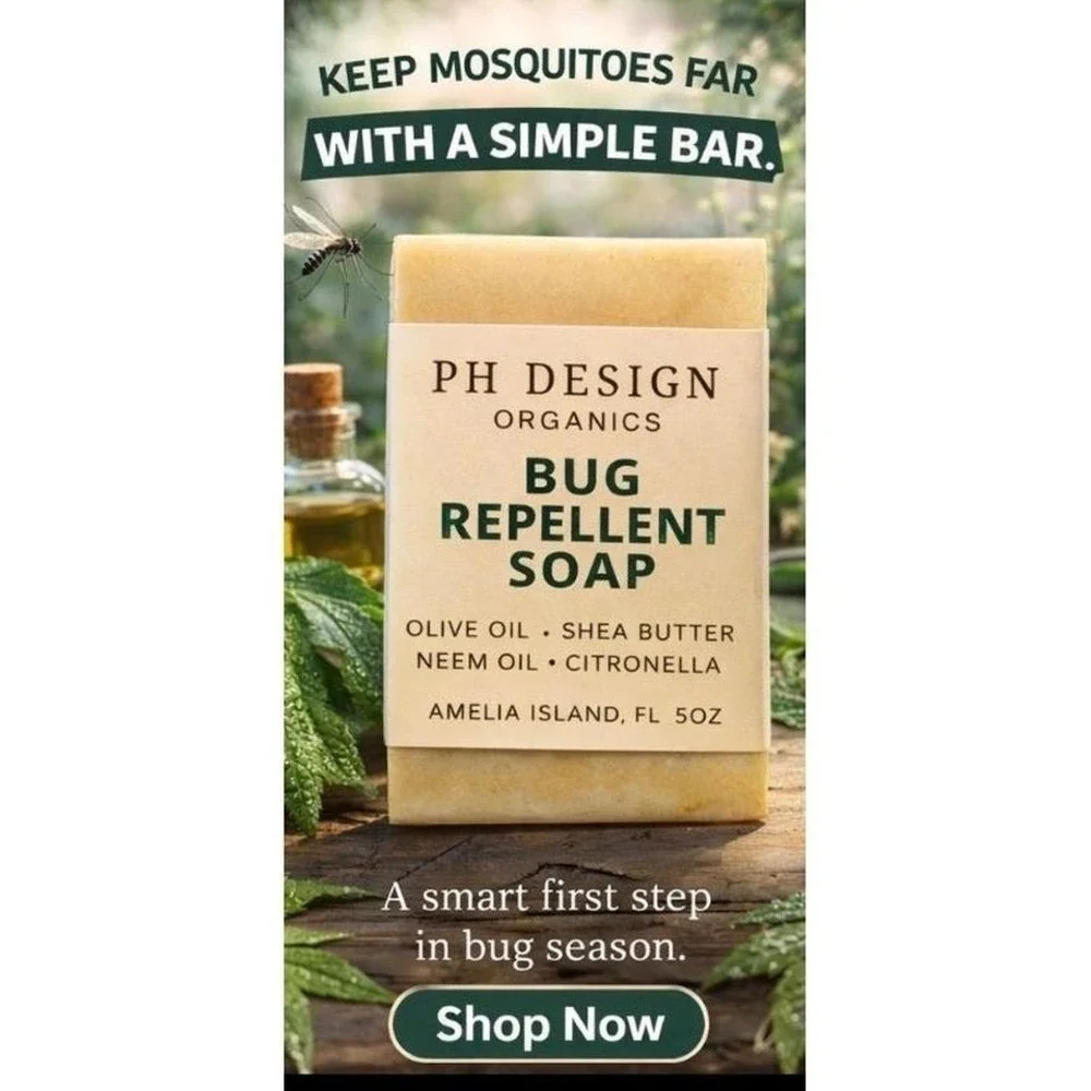 BUG REPELLENT SOAP OLIVE OIL SHEA BUTTER NEEM OIL CITRONELLA  5OZ‎